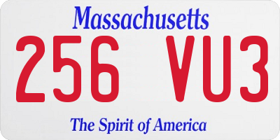 MA license plate 256VU3