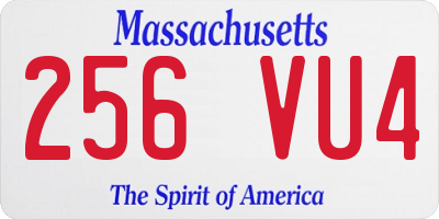 MA license plate 256VU4