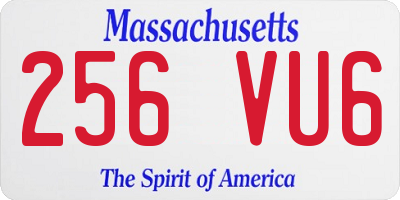 MA license plate 256VU6