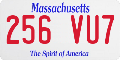 MA license plate 256VU7