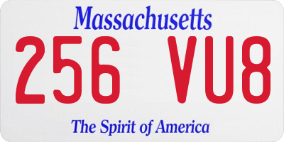MA license plate 256VU8