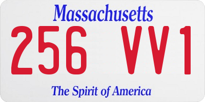 MA license plate 256VV1