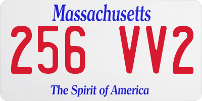 MA license plate 256VV2