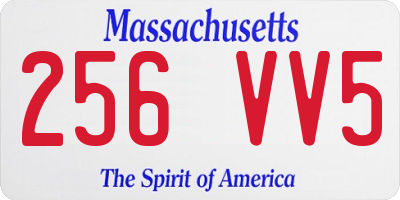 MA license plate 256VV5