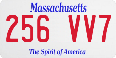 MA license plate 256VV7