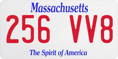 MA license plate 256VV8