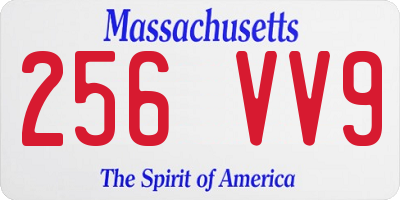 MA license plate 256VV9