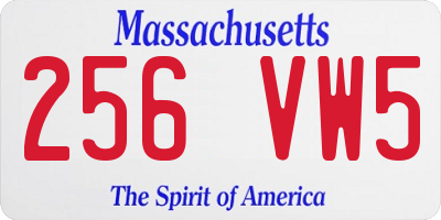 MA license plate 256VW5
