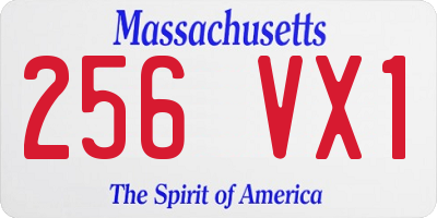 MA license plate 256VX1
