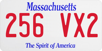 MA license plate 256VX2