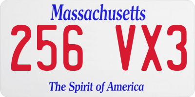 MA license plate 256VX3