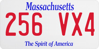 MA license plate 256VX4