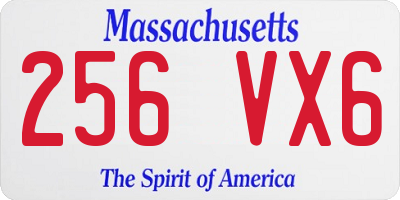 MA license plate 256VX6