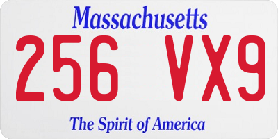 MA license plate 256VX9