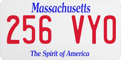 MA license plate 256VY0