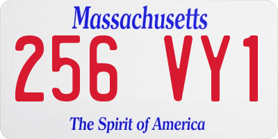 MA license plate 256VY1