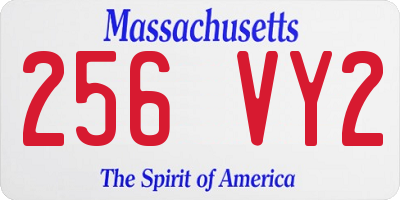 MA license plate 256VY2