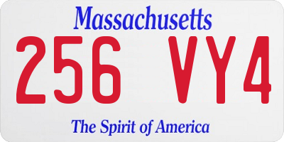 MA license plate 256VY4