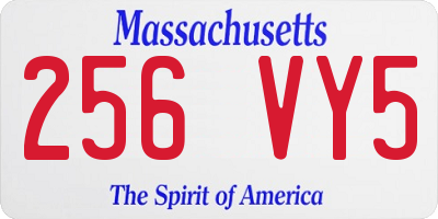 MA license plate 256VY5