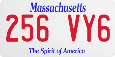MA license plate 256VY6