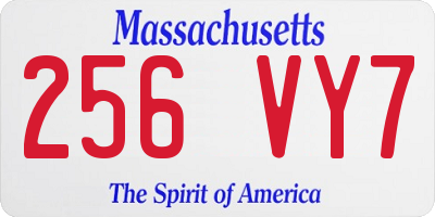 MA license plate 256VY7
