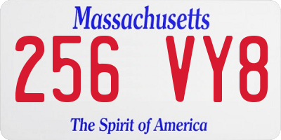 MA license plate 256VY8