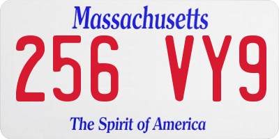 MA license plate 256VY9
