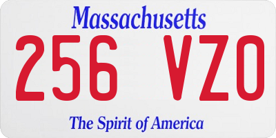 MA license plate 256VZ0