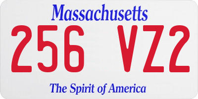 MA license plate 256VZ2