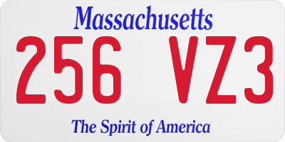 MA license plate 256VZ3