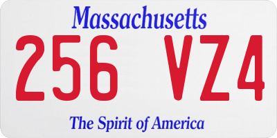 MA license plate 256VZ4