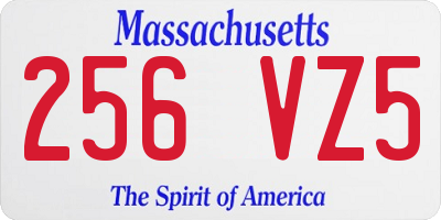 MA license plate 256VZ5