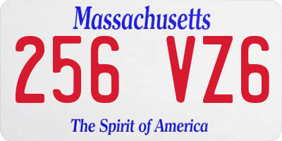 MA license plate 256VZ6