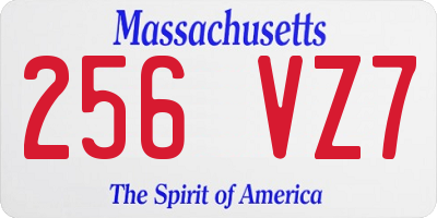 MA license plate 256VZ7