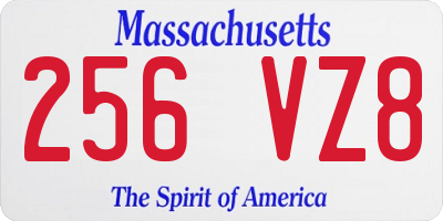 MA license plate 256VZ8