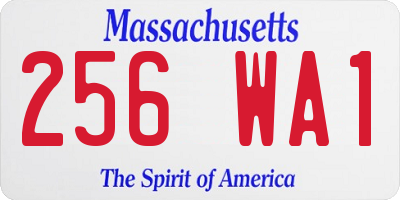 MA license plate 256WA1