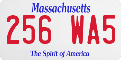 MA license plate 256WA5