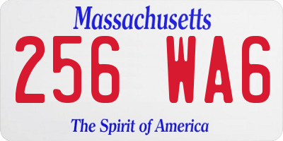 MA license plate 256WA6