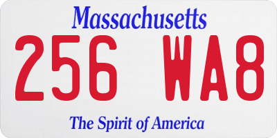 MA license plate 256WA8