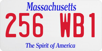 MA license plate 256WB1