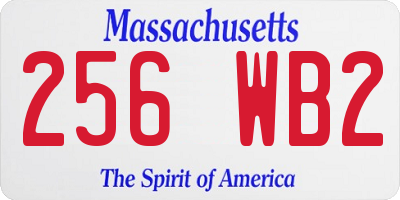 MA license plate 256WB2