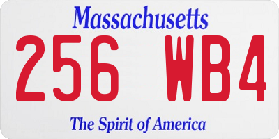 MA license plate 256WB4