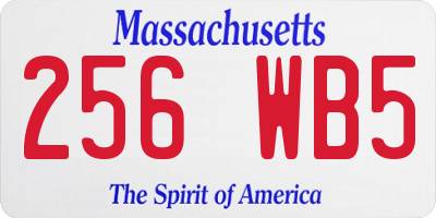 MA license plate 256WB5