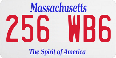 MA license plate 256WB6