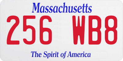 MA license plate 256WB8