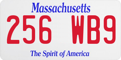 MA license plate 256WB9