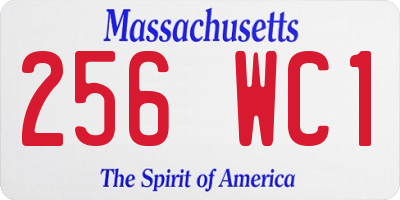 MA license plate 256WC1
