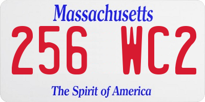 MA license plate 256WC2