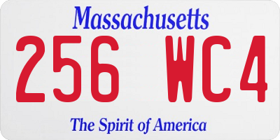 MA license plate 256WC4