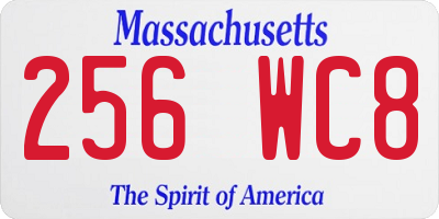 MA license plate 256WC8